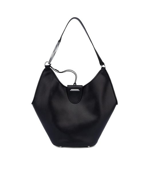 Dondup Black Small Ring-Detail Tote Bag