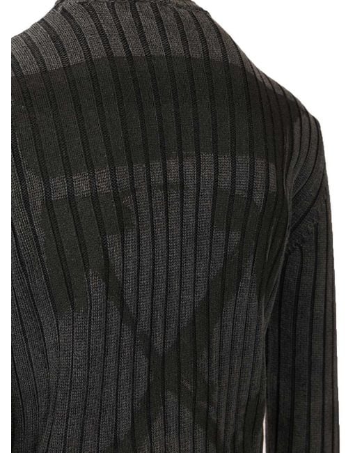 Off-White c/o Virgil Abloh Black Distressed Arrow Rib Knit Jumper for men