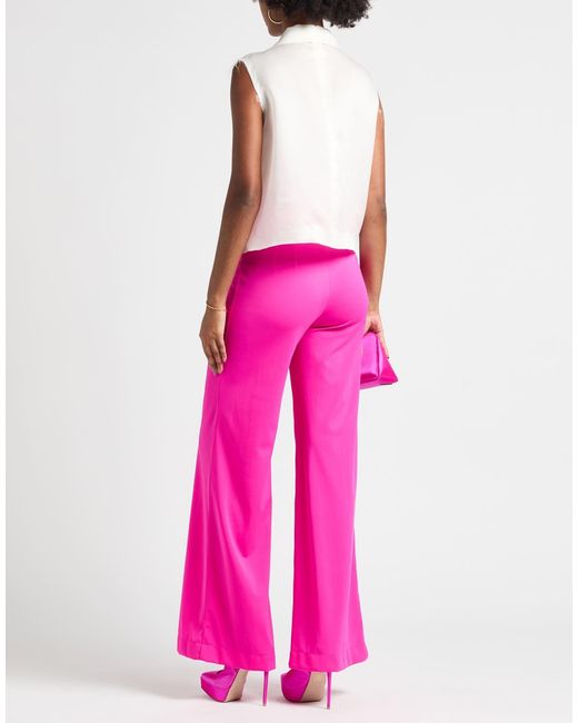 Dolce & Gabbana Pink Solid Color Stretch Loose-Fit Trousers