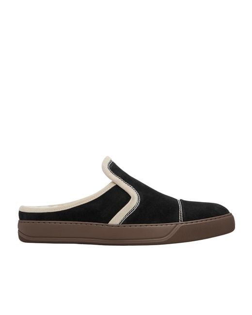 Lanvin Brown Dbb1 Suede Mules for men