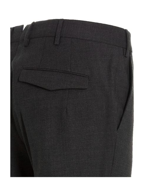 Pt Pantaloni Gray Pt Torino Master Creased Wool Pants for men