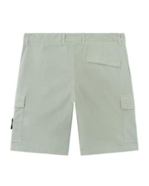 Stone Island Green Regular Fit Cargo Bermuda Shorts for men