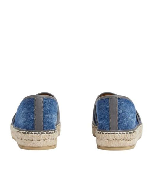 Gucci Blue Cut-Out Logo Denim Espadrillas for men