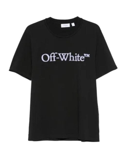Off-White c/o Virgil Abloh Black Logo-Embroidered Cotton T-Shirt for men