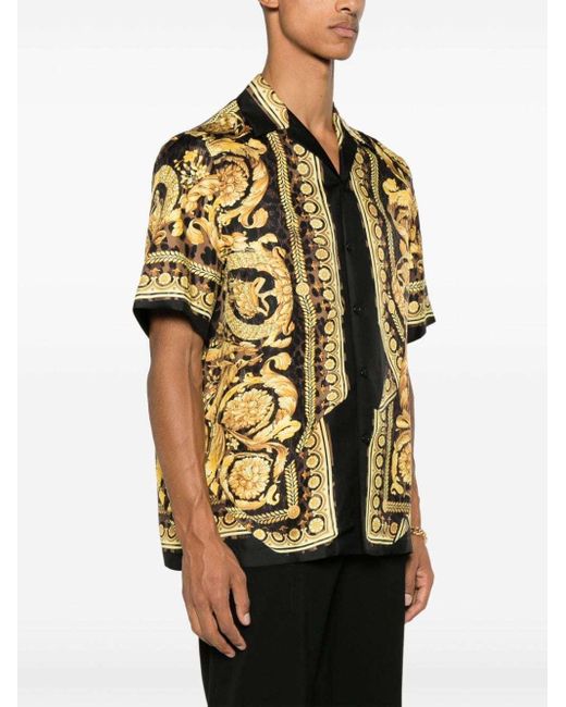 Versace Metallic Wild Barocco Short-Sleeved Shirt for men