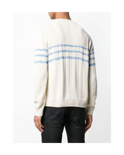 Saint Laurent White Arizona Knit Sweater for men