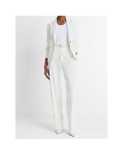 Vince White Cropped Single-Breasted Blazer