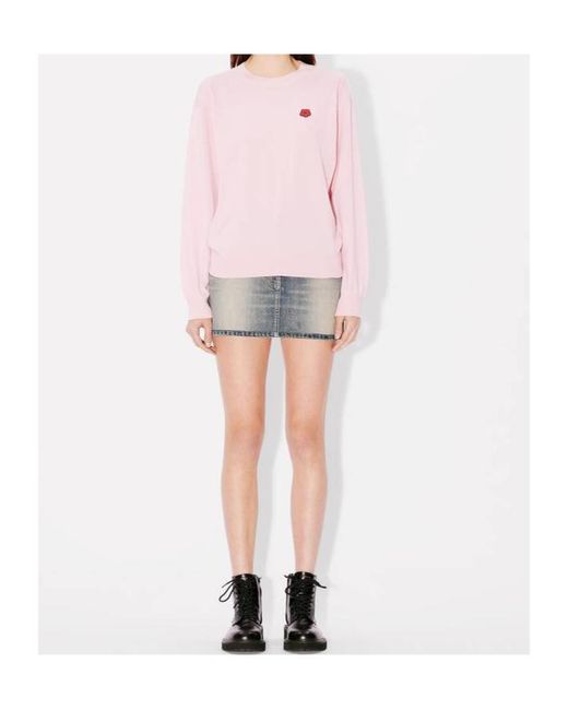KENZO Pink 'Boke Flower' Embroidered Jumper