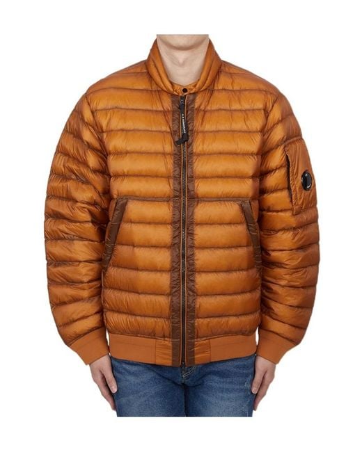 C P Company Orange Long-Sleeved Down Jacket for men