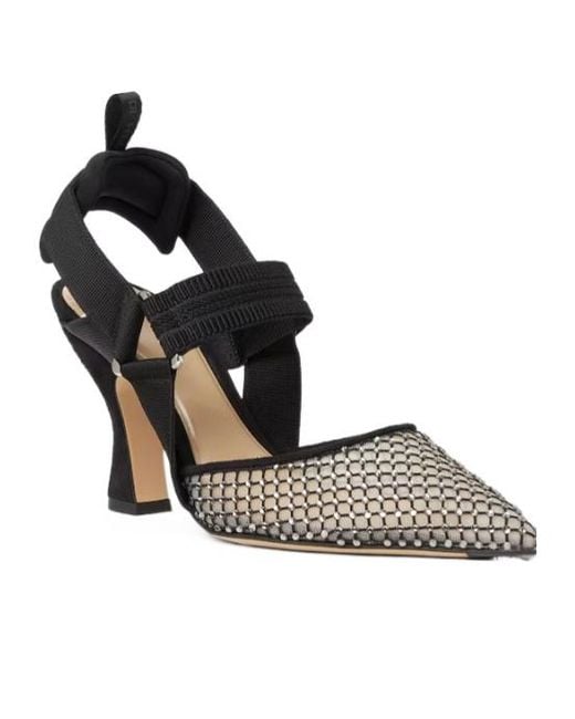 Fendi Metallic Colibri Mesh And Suede High-Heeled Slingbacks