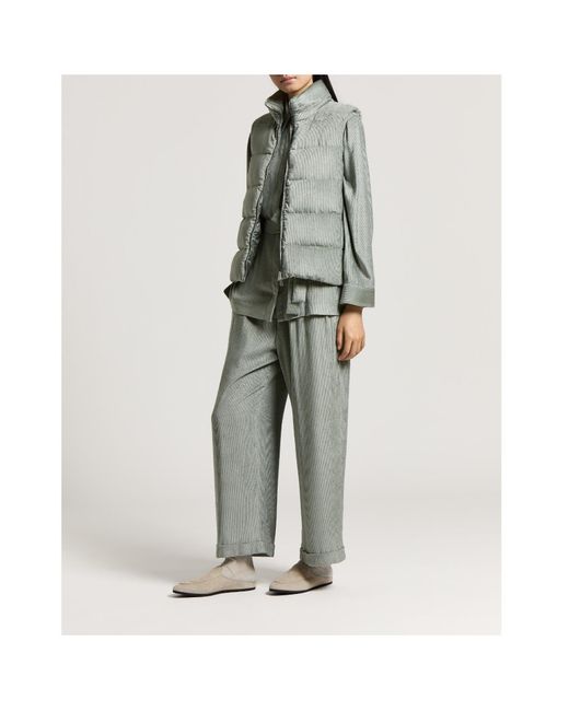 Peserico Gray Quilted Corduroy Gilet