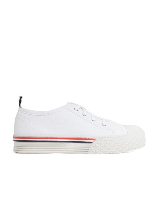 Thom Browne White Collegiate Lace-Up Sneakers