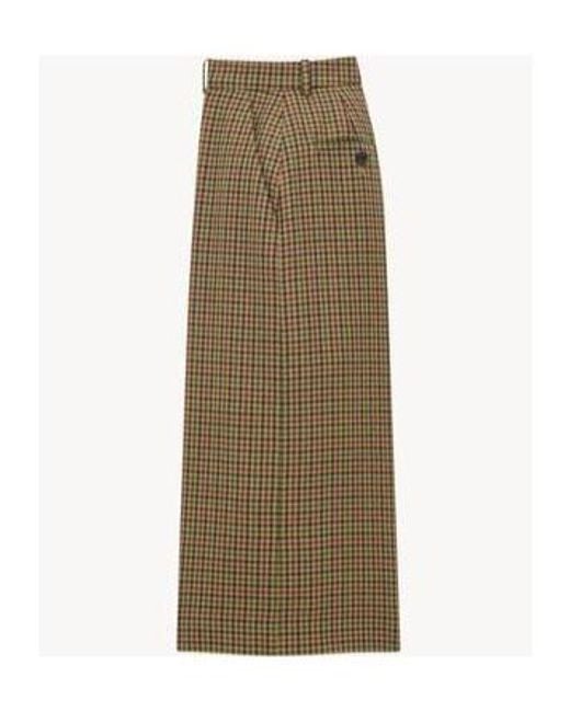 Saint Laurent Green Plaid Wool Skirtpants