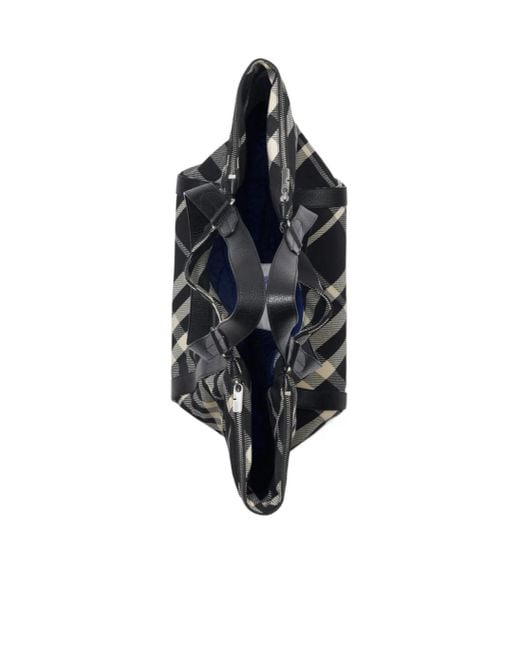 Burberry Black Festival Checked Tote Bag for men