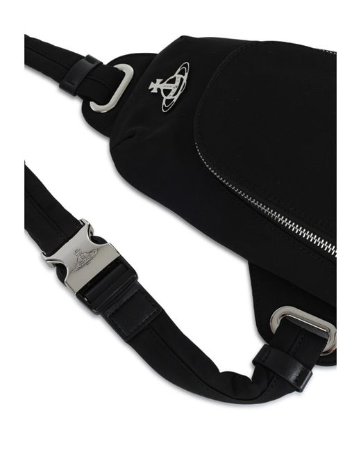 Vivienne Westwood Black Logo Plaque Crossbody Bag