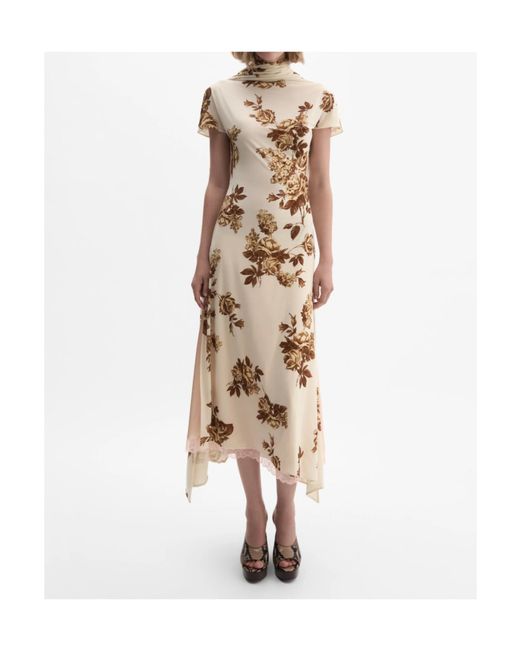 Magda Butrym Metallic Floral Cut-Out Maxi Dress