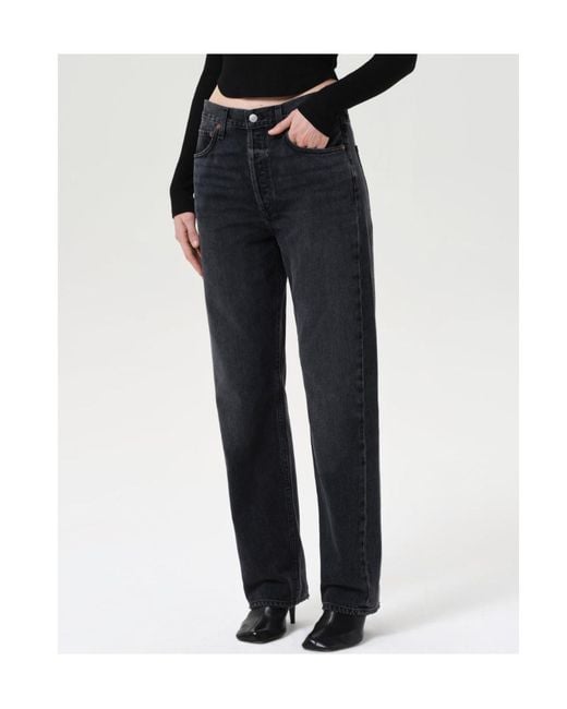 Agolde Blue Relaxed Straight-Leg Jeans