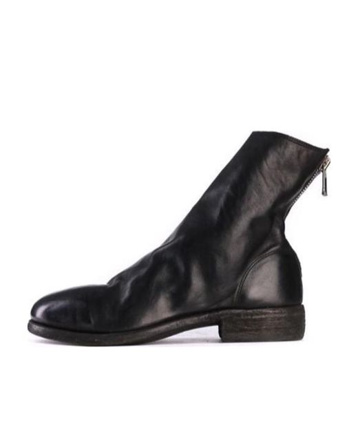 Guidi Black Zippered Ankle Ankle Boots