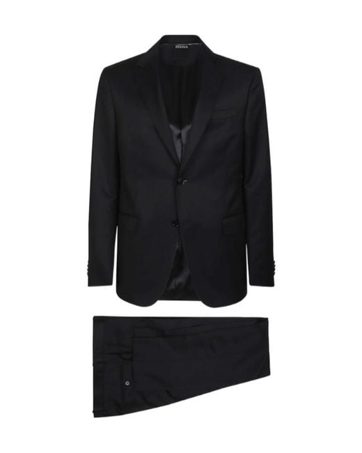 Zegna Black Two-Piece Tailored Suit for men