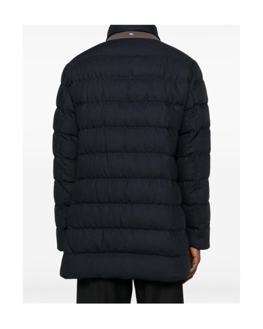 Herno Blue High Neck Quilted Padded Jacket for men