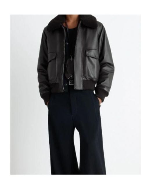 Lemaire Black Leather Blouson for men