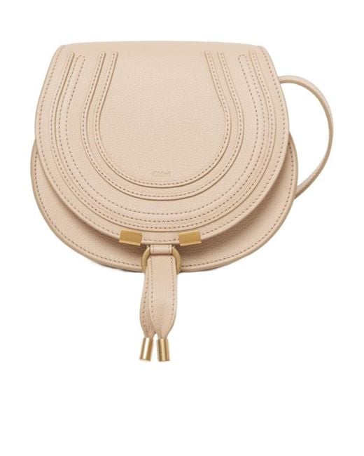 Chloé Natural Marcie Leather Crossbody Bag