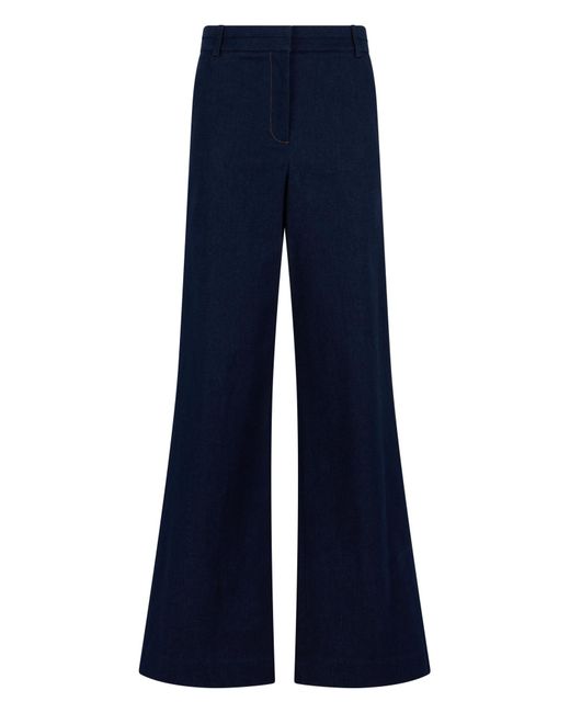 Veronica Beard Blue High-Rise Flared Jeans