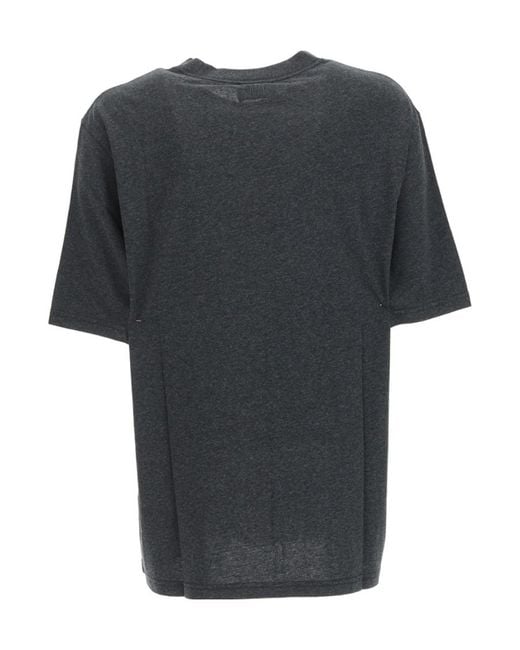 AMI Black Logo-Patch Oversized T-Shirt for men