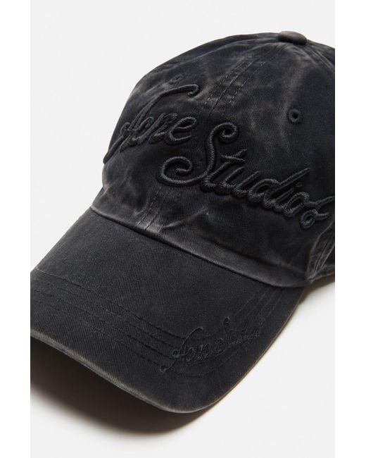 Acne Black Embroidered Logo Baseball Hat