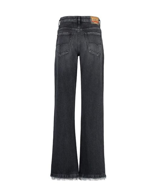 DIESEL Gray High Waist Lace-Trim Jeans