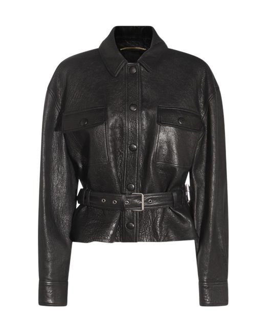 Saint Laurent Black Saharienne Short Jacket