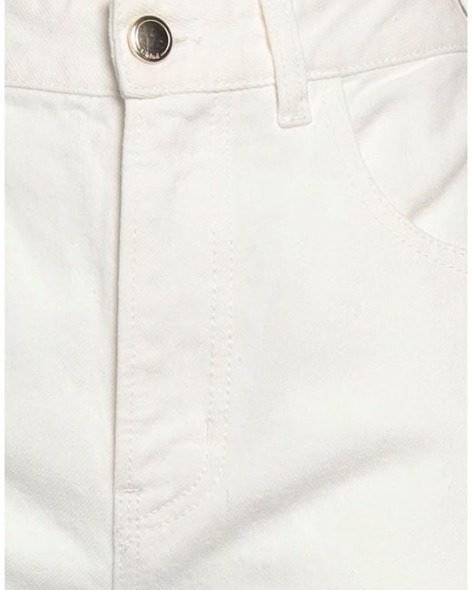 Chloé White Solid High-Waisted Straight-Leg Pants