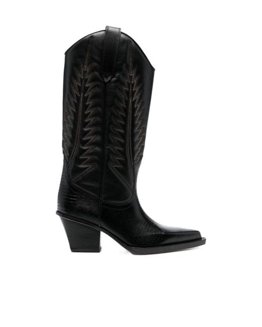 Paris Texas Black Rosario Cowboy Boots