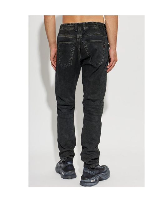 DIESEL Black Belt-Loop Jeans for men
