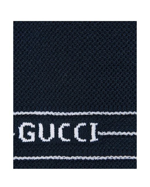 Gucci Blue Fabric Shorts With Intarsia