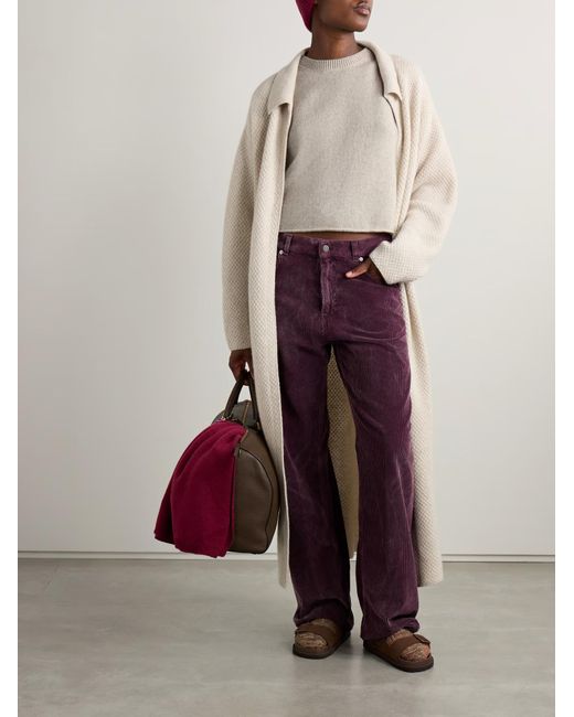 The Elder Statesman White Short-Sleeved Cashmere Sweater