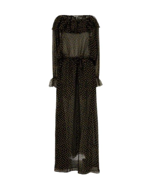 Bode Black Patterned Maxi Dress