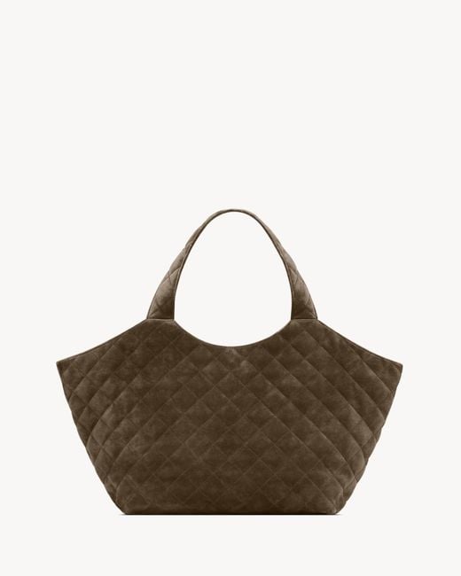 Saint Laurent Brown Icare Medium Quilted Handbag