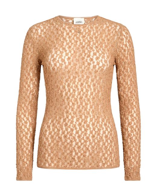 Isabel Marant Brown Simple Mesh Long-Sleeved Top