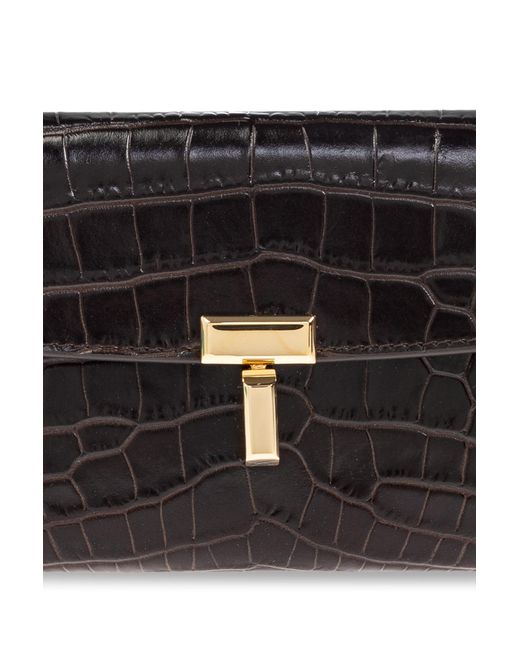 Totême Black Totême T-Lock Embossed Wallet