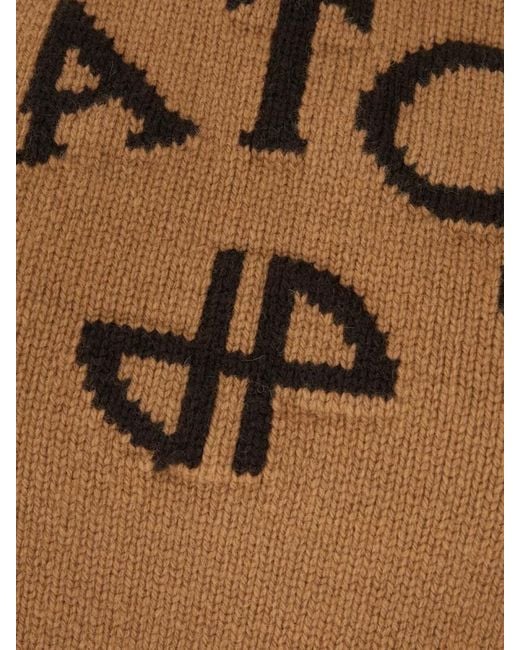 Patou Brown Logo-Embroidered Crew-Neck Sweater