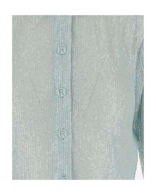 ROTATE BIRGER CHRISTENSEN Blue Sequin-Trimmed Button-Down Shirt
