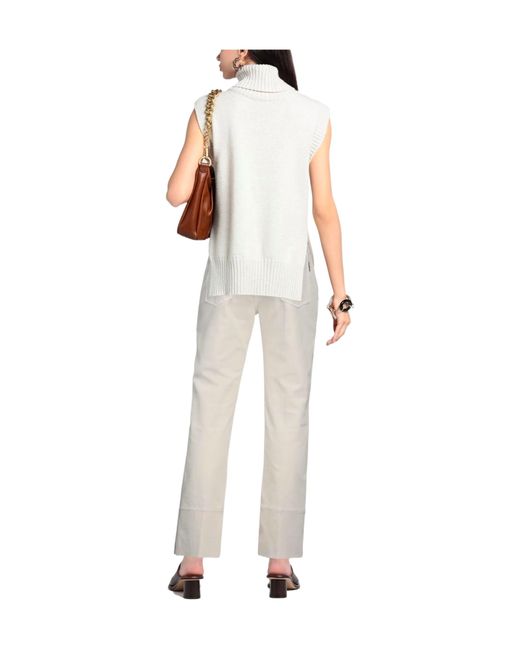 Brunello Cucinelli White Simple Solid Flared Jeans