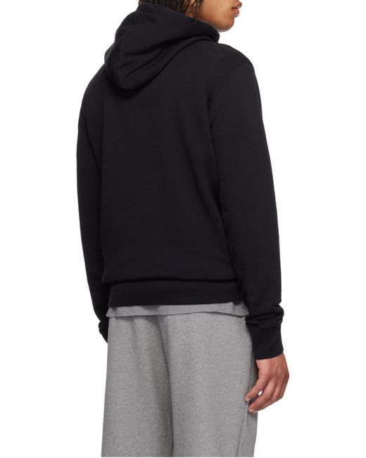 Maison Kitsuné Black Maison Kitsuné Fox Head Patch Drawstring Hoodie for men