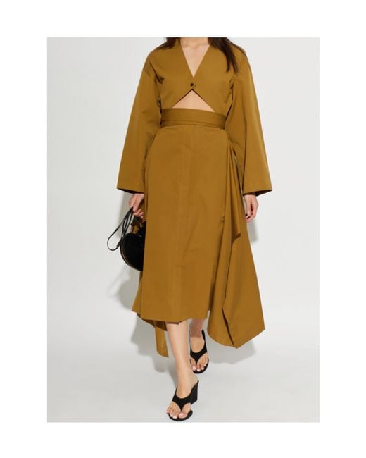 Alaïa Yellow Alaïa Poplin Trench Dress