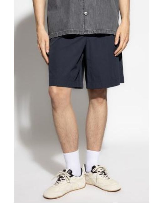 Bottega Veneta Blue Pleated Shorts for men