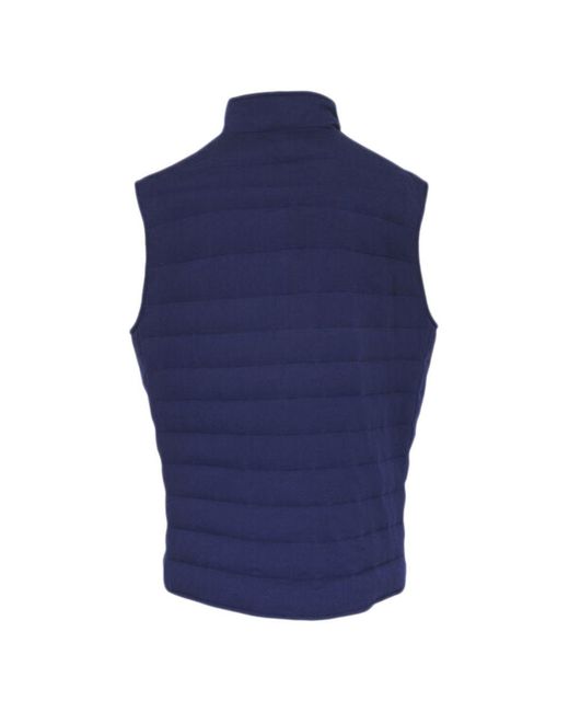 Brunello Cucinelli Blue Buttoned Quilted Waistcoat for men