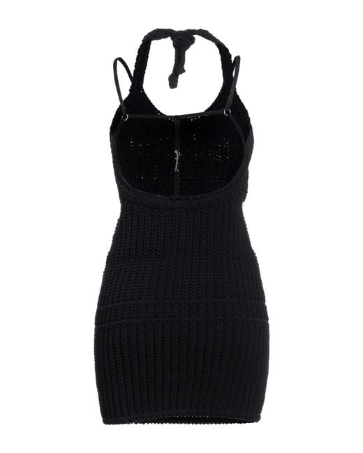 Jacquemus Black Sleeveless Bodycon Knit Dress