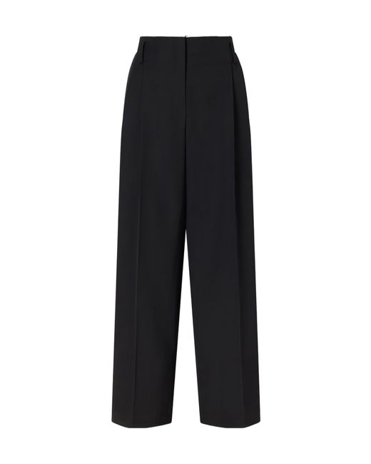 Magda Butrym Black Crochet-Trim Belted Trousers