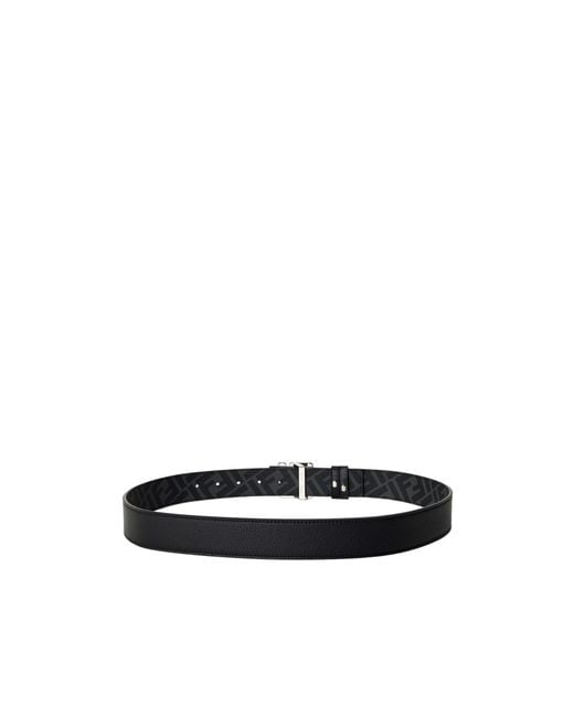Fendi White Ff Reversible Leather Belt for men